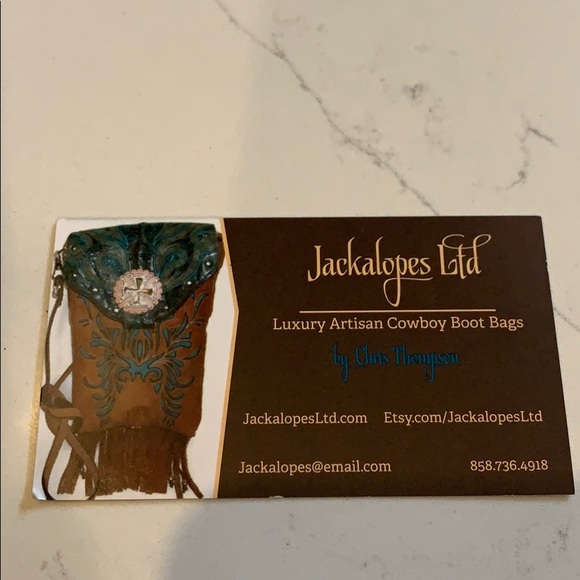 Jackalope luxury artisan cowboy boot bag new - Picture 11 of 11
